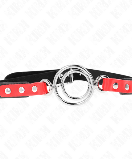 KINK - GAG WITH MULTIPLE O-RINGS 4 / 4.8 CM RED 38 X 56 CM KINK - GAG WITH MULTIPLE O-RINGS 4 / 4.8 CM RED 38 X 56 CM