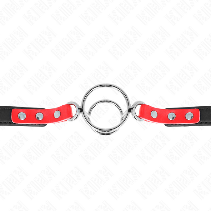 Kink – Mondknevel met meerdere O-ringen 4 / 4,8 cm Rood 38 x 56 cm