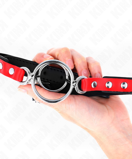 KINK - GAG WITH MULTIPLE O-RINGS 4 / 4.8 CM RED 38 X 56 CM KINK - GAG WITH MULTIPLE O-RINGS 4 / 4.8 CM RED 38 X 56 CM