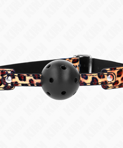 KINK - LEOPARD BREATHABLE BALL 4.5 CM GAG 65 x 2.5 CM KINK - LEOPARD BREATHABLE BALL 4.5 CM GAG 65 x 2.5 CM