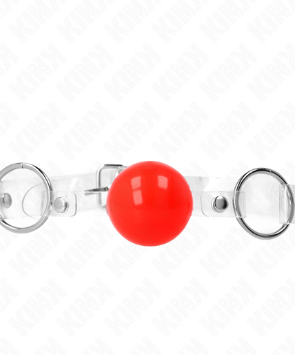 KINK - RED TRANSPARENT PVC BALL 4 CM GAG ADJUSTABLE KINK - RED TRANSPARENT PVC BALL 4 CM GAG ADJUSTABLE