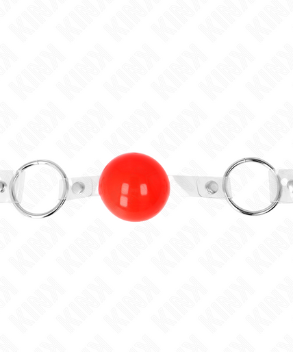 KINK - RED TRANSPARENT PVC BALL 4 CM GAG ADJUSTABLE KINK - RED TRANSPARENT PVC BALL 4 CM GAG ADJUSTABLE