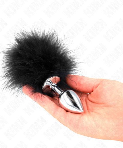 KINK - STAINLESS STEEL ANAL PLUG 11 x 7 CM WITH FEATHER 11 CM KINK - STAINLESS STEEL ANAL PLUG 11 x 7 CM WITH FEATHER 11 CM