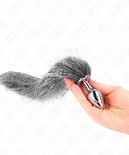 KINK - ANAL PLUG SIZE S 7 X 3 CM WITH SYNTHETIC TAIL 40 CM GREY KINK - ANAL PLUG SIZE S 7 X 3 CM WITH SYNTHETIC TAIL 40 CM GREY