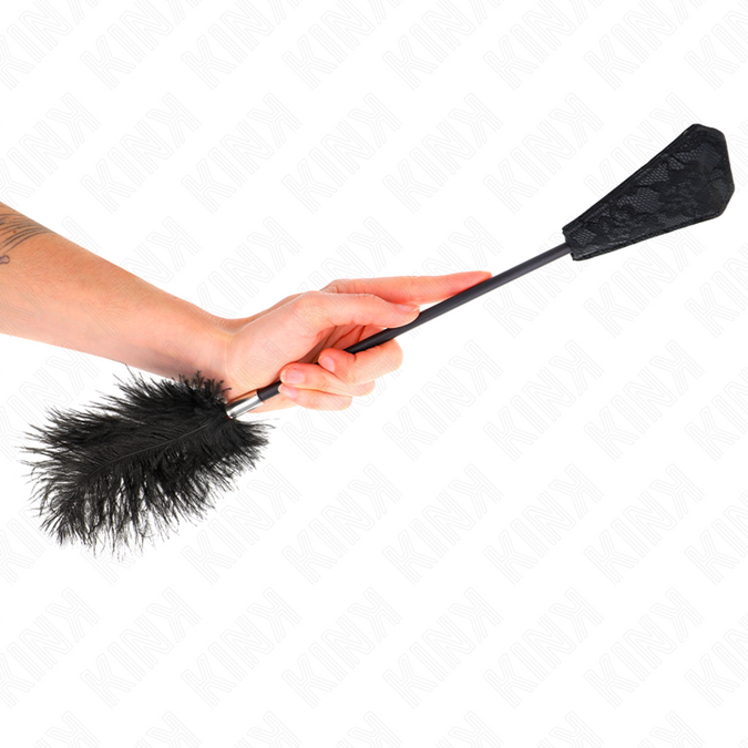 Pleasurements – Kink – Straußenfeder-Kitzler mit Spitzen-Paddel 56 cm