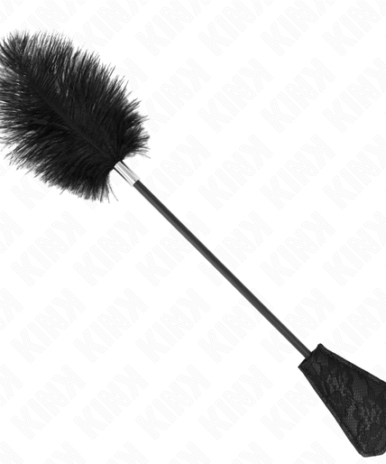 Pleasurements – Kink – Ostrich Feather Tickler With Lace Paddle 56 Cm Pleasurements – Kink – Ostrich Feather Tickler With Lace Paddle 56 Cm