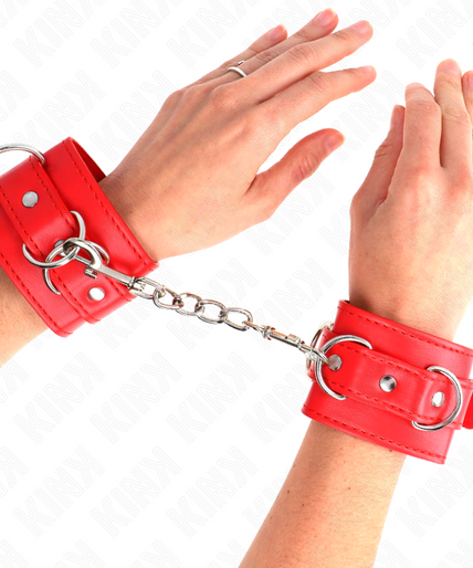 KINK - 3 D-RING WRIST RESTRAINTS ADJUSTABLE RED 17.5-25 CM X 6 CM KINK - 3 D-RING WRIST RESTRAINTS ADJUSTABLE RED 17.5-25 CM X 6 CM