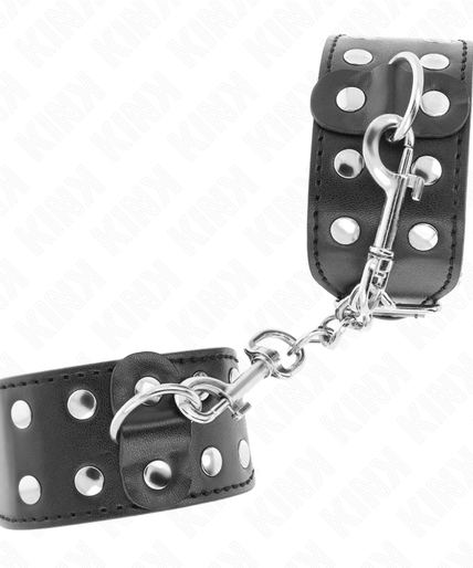 KINK - WRISTBANDS WITH DOUBLE LINE OF ADJUSTABLE STUDS BLACK KINK - WRISTBANDS WITH DOUBLE LINE OF ADJUSTABLE STUDS BLACK