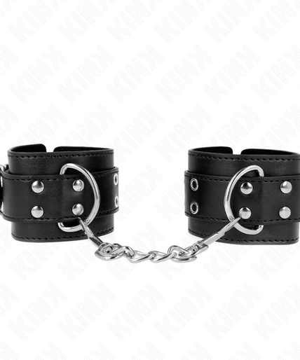 KINK - DOUBLE BUCKLE WRIST RESTRAINTS BLACK ADJUSTABLE 19-26 CM KINK - DOUBLE BUCKLE WRIST RESTRAINTS BLACK ADJUSTABLE 19-26 CM