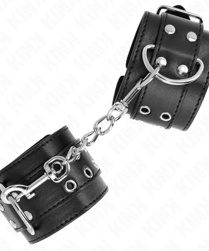 KINK - DOUBLE BUCKLE WRIST RESTRAINTS BLACK ADJUSTABLE 19-26 CM KINK - DOUBLE BUCKLE WRIST RESTRAINTS BLACK ADJUSTABLE 19-26 CM