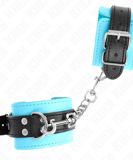 KINK - HOOK WRIST RESTRAINTS BLUE FUR LINED ADJUSTABLE 20-28 CM X 5.5 CM KINK - HOOK WRIST RESTRAINTS BLUE FUR LINED ADJUSTABLE 20-28 CM X 5.5 CM
