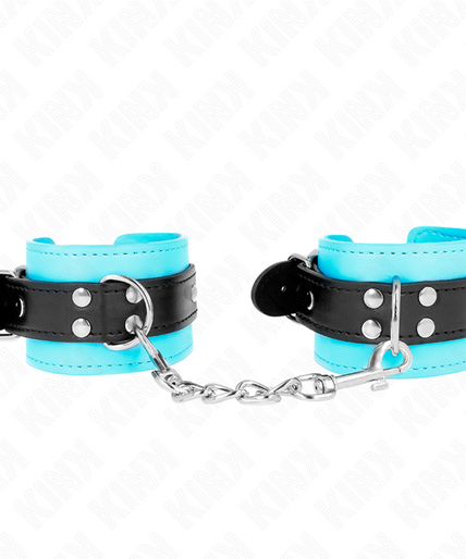 KINK - HOOK WRIST RESTRAINTS BLUE FUR LINED ADJUSTABLE 20-28 CM X 5.5 CM KINK - HOOK WRIST RESTRAINTS BLUE FUR LINED ADJUSTABLE 20-28 CM X 5.5 CM