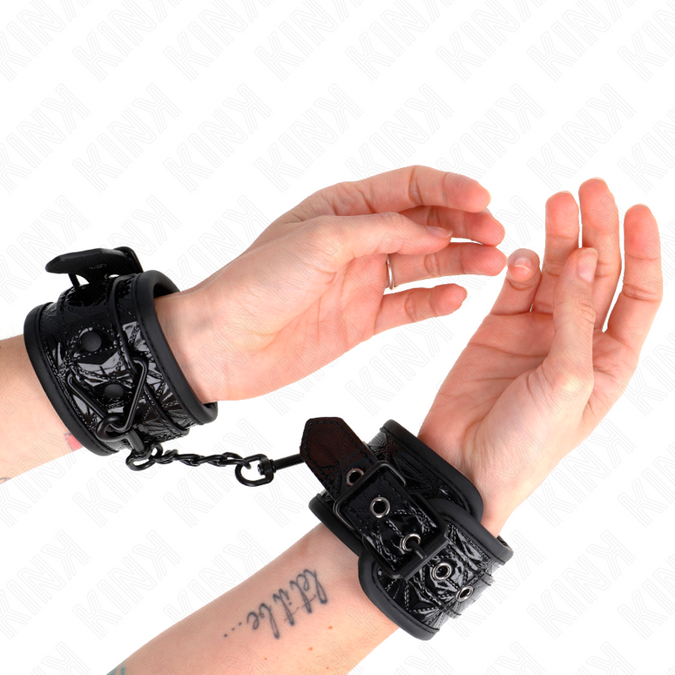 Kink – Diamond Pattern Wrist Restraints Black Adjustable 17 – 26 Cm X 5.5 Cm