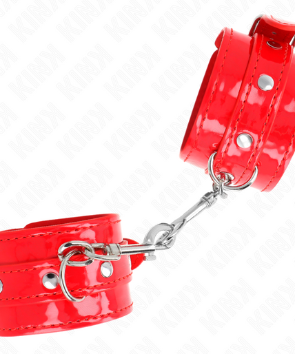 KINK - SHINY HAND CUFFS RED ADJUSTABLE 23-33 CM KINK - SHINY HAND CUFFS RED ADJUSTABLE 23-33 CM