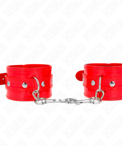 KINK - SHINY HAND CUFFS RED ADJUSTABLE 23-33 CM KINK - SHINY HAND CUFFS RED ADJUSTABLE 23-33 CM