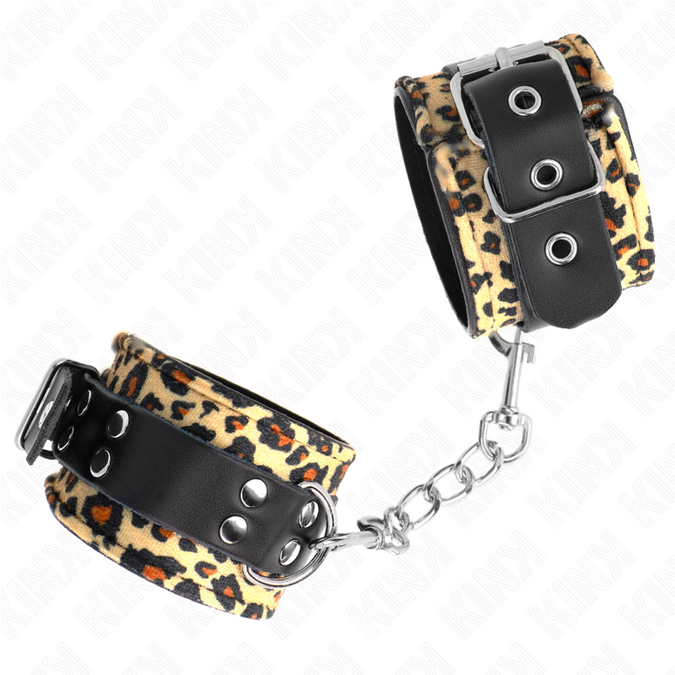 KINK - LEOPAARD ECHT LEREN POLSBAND VERSTELBAAR 18-29 CM X 5,5 CM