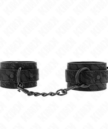 KINK - DARK LACE COVERED WRIST CUFFS ADJUSTABLE BLACK 19-26 CM KINK - DARK LACE COVERED WRIST CUFFS ADJUSTABLE BLACK 19-26 CM