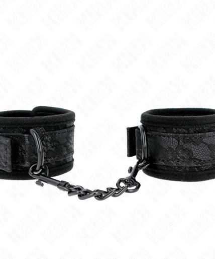 KINK - DARK LACE COVERED WRIST CUFFS NEOPRENE ADJUSTABLE BLACK 20-29 CM X 5 CM KINK - DARK LACE COVERED WRIST CUFFS NEOPRENE ADJUSTABLE BLACK 20-29 CM X 5 CM