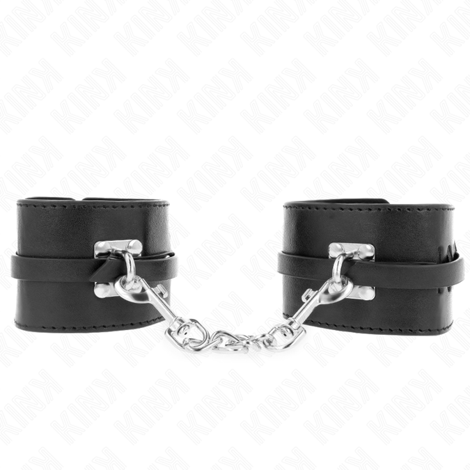 KINK - DELUXE AFSLUITBARE POLSBANDEN ZWART VERSTELBAAR 14.5-21 CM X 6 CM