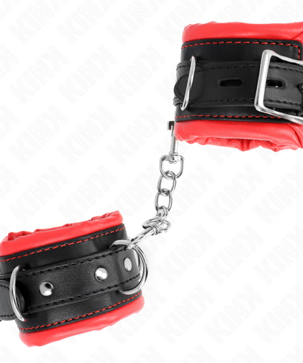 KINK - HEAVY WRIST RESTRAINTS WITH RED FUR LINED ADJUSTABLE 20-30 CM X 6 CM KINK - HEAVY WRIST RESTRAINTS WITH RED FUR LINED ADJUSTABLE 20-30 CM X 6 CM