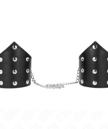 KINK - BLACK POINT STYLE WRISTBANDS WITH CHAIN ADJUSTABLE 17-23 CM X 8.5 CM KINK - BLACK POINT STYLE WRISTBANDS WITH CHAIN ADJUSTABLE 17-23 CM X 8.5 CM
