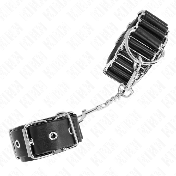 KINK - SCHARNIER-ACHTIGE DUNNE POLSBOEIEN ZWART VERSTELBAAR 16-22 CM X 3,5 CM
