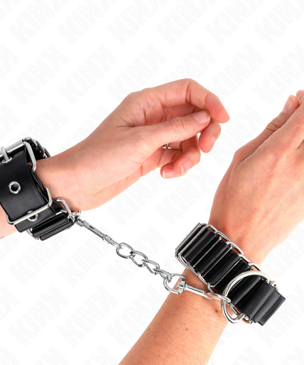 KINK - HINGE-LIKE THIN WRIST RESTRAINTS BLACK ADJUSTRABLE 16-22 CM X 3.5 CM KINK - HINGE-LIKE THIN WRIST RESTRAINTS BLACK ADJUSTRABLE 16-22 CM X 3.5 CM