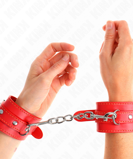 KINK - THIN WRIST RESTRAINTS RED ADJUSTABLE 21-33 CM KINK - THIN WRIST RESTRAINTS RED ADJUSTABLE 21-33 CM