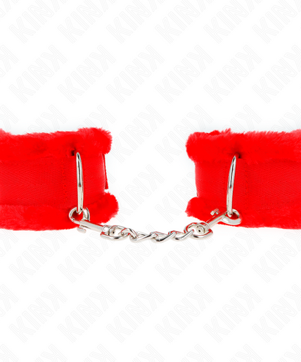 KINK - FURRY LINED WRIST RESTRAINTS RED ADJUSTABLE 17-31 CM X 7 CM KINK - FURRY LINED WRIST RESTRAINTS RED ADJUSTABLE 17-31 CM X 7 CM