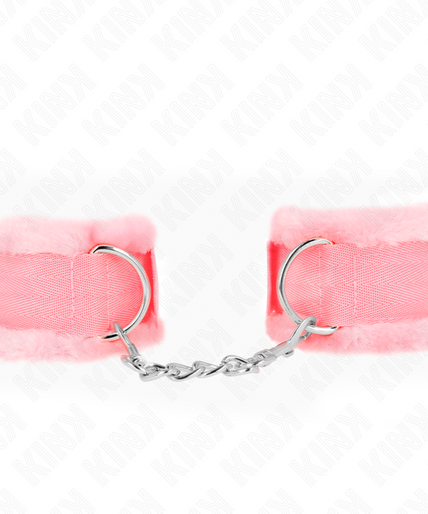 KINK - FURRY LINED WRIST RESTRAINTS PINK ADJUSTABLE 17-31 CM X 7 CM KINK - FURRY LINED WRIST RESTRAINTS PINK ADJUSTABLE 17-31 CM X 7 CM