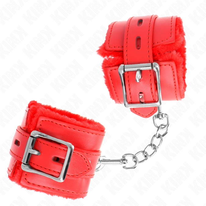 KINK - POLSBROEKEN MET VIERKANTE GATEN ROOD EN RODE RIEM VERSTELBAAR 17-29 CM X 6 CM