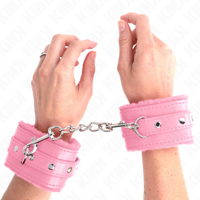 KINK - PREMIUM ROZE GEVOERDE POLSBOEIEN ROZE MET ROZE RIEM VERSTELBAAR 17-29 CM X 6 CM