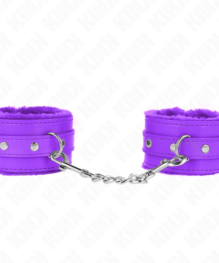 KINK - PREMIUM FUR LINED WRIST RESTRAINTS PURPLE WITH PURPLE BELT ADJUSTABLE 17-29 CM X 6 CM KINK - PREMIUM FUR LINED WRIST RESTRAINTS PURPLE WITH PURPLE BELT ADJUSTABLE 17-29 CM X 6 CM