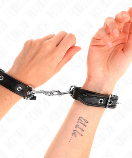 KINK - MINI BLACK WRISTBANDS WITH STUDS ADJUSTABLE 16-22 CM X 2 CM KINK - MINI BLACK WRISTBANDS WITH STUDS ADJUSTABLE 16-22 CM X 2 CM