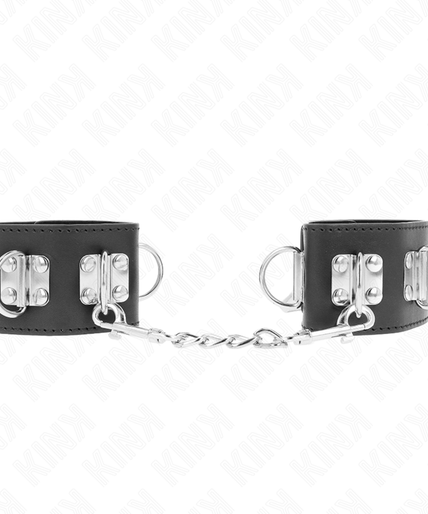 KINK - MULTIPOSITION WRIST RESTRAINTS WITH PADLOCK CLOSURE BLACK ADJUSTABLE 16-23 CM X 5.5 CM KINK - MULTIPOSITION WRIST RESTRAINTS WITH PADLOCK CLOSURE BLACK ADJUSTABLE 16-23 CM X 5.5 CM