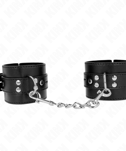 KINK - WRIST RESTRAINTS BLACK WITH BLACK BELT ADJUSTABLE 17-28 CM X 6 CM KINK - WRIST RESTRAINTS BLACK WITH BLACK BELT ADJUSTABLE 17-28 CM X 6 CM