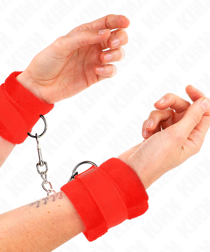 KINK - BEGINNER FUR HAND CUFFS RED 30 X 7 CM KINK - BEGINNER FUR HAND CUFFS RED 30 X 7 CM