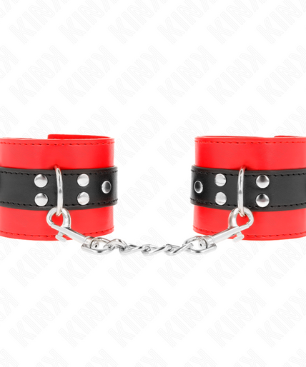 KINK - WRIST RESTRAINTS RED WITH BLACK BELT ADJUSTABLE 17-28 CM X 6 CM KINK - WRIST RESTRAINTS RED WITH BLACK BELT ADJUSTABLE 17-28 CM X 6 CM