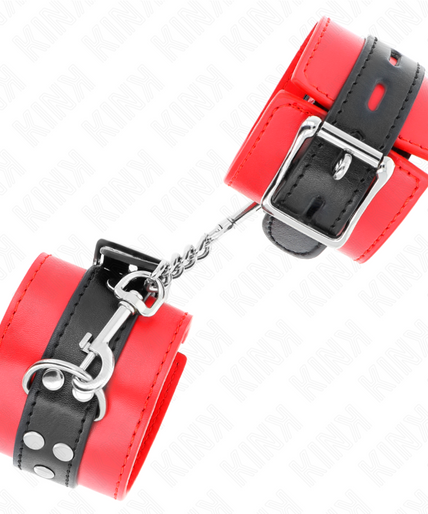KINK - WRIST RESTRAINTS RED WITH BLACK BELT ADJUSTABLE 17-28 CM X 6 CM KINK - WRIST RESTRAINTS RED WITH BLACK BELT ADJUSTABLE 17-28 CM X 6 CM