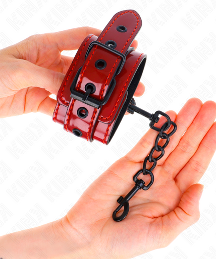 KINK - DARK RED WRIST CUFFS 23 X 5 CM KINK - DARK RED WRIST CUFFS 23 X 5 CM