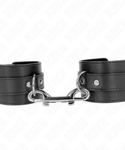 KINK - WRIST RESTRAINTS-SINGLE RIVET ROW AND BIG BUCKLE BLACK ADJUSTABLE 17-28 CM X 5 CM KINK - WRIST RESTRAINTS-SINGLE RIVET ROW AND BIG BUCKLE BLACK ADJUSTABLE 17-28 CM X 5 CM