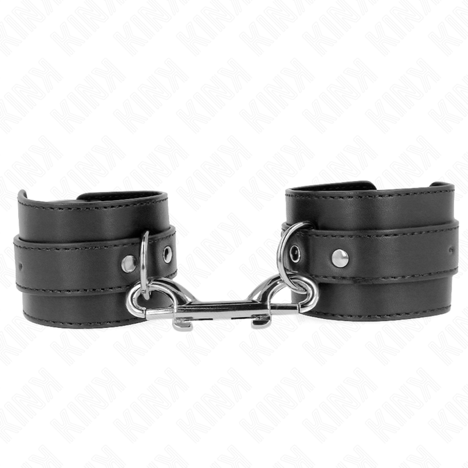 Kink – Wrist Restraints – Single Rivet Row And Big Buckle Black Adjustable 17 – 28 Cm X 5 Cm