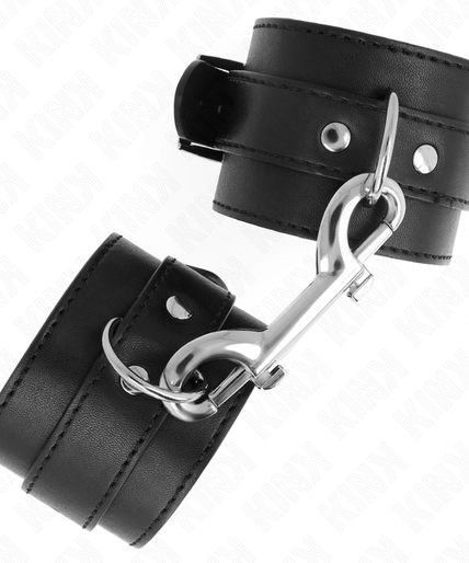 KINK - WRIST RESTRAINTS-SINGLE RIVET ROW AND BIG BUCKLE BLACK ADJUSTABLE 17-28 CM X 5 CM KINK - WRIST RESTRAINTS-SINGLE RIVET ROW AND BIG BUCKLE BLACK ADJUSTABLE 17-28 CM X 5 CM