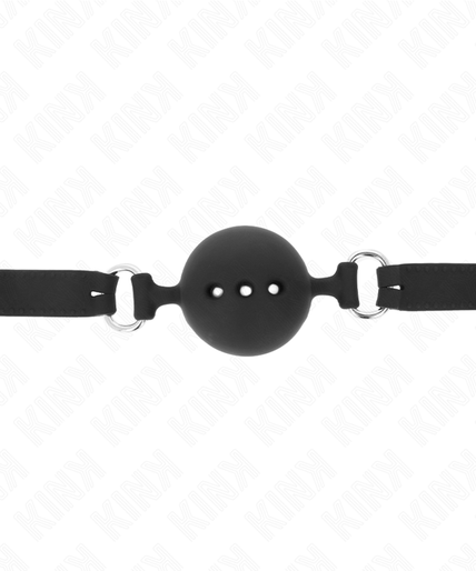KINK - FULL SILICONE GAG 55 x 2 CM WITH 4.5 CM BALL SIZE M BLACK ADJUSTABLE 35-51 CM KINK - FULL SILICONE GAG 55 x 2 CM WITH 4.5 CM BALL SIZE M BLACK ADJUSTABLE 35-51 CM