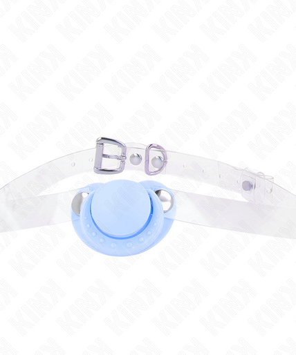KINK - LIGHT BLUE PACIFIER SHAPED GAG 5.5 x 4 CM ADJUSTABLE 43-60 CM KINK - LIGHT BLUE PACIFIER SHAPED GAG 5.5 x 4 CM ADJUSTABLE 43-60 CM