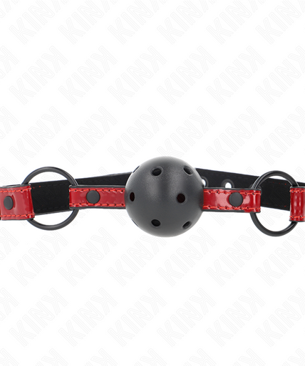 KINK - SHINY LEATHERETTE BALL 4.5 CM GAG 63.5 X 2 CM ADJUSTABLE 41 X 59 CM KINK - SHINY LEATHERETTE BALL 4.5 CM GAG 63.5 X 2 CM ADJUSTABLE 41 X 59 CM