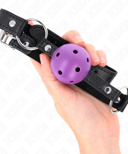 KINK - HOLLOW HARD PURPLE BALL 4.5 CM GAG 63.5 X 2 CM KINK - HOLLOW HARD PURPLE BALL 4.5 CM GAG 63.5 X 2 CM