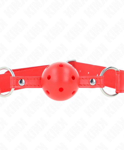 KINK - COMPLETE RED HOLLOW HARD BALL GAG 62 x 2 CM KINK - COMPLETE RED HOLLOW HARD BALL GAG 62 x 2 CM