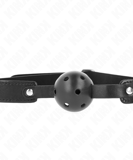 KINK - BLACK BREATHABLE BALL 4.5 CM GAG 65 x 2.5 CM KINK - BLACK BREATHABLE BALL 4.5 CM GAG 65 x 2.5 CM