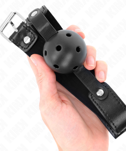 KINK - BLACK BREATHABLE BALL 4.5 CM GAG 65 x 2.5 CM KINK - BLACK BREATHABLE BALL 4.5 CM GAG 65 x 2.5 CM